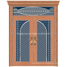 Con la puerta de cobre decorativa de la seguridad del acero del hierro del color de bronce (W-GB-12)
